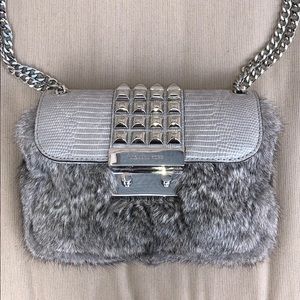 Authentic Michael Kors fur and silver Sloan bag!